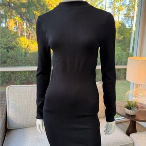 OQQ Chic Black Long Sleeve Dress - L
